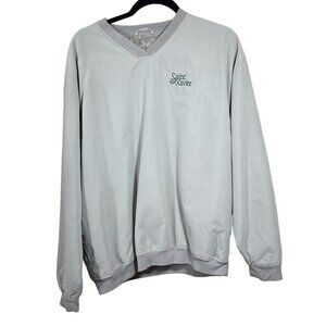 Vintage Saint X Xavier V-Neck Pullover Nylon Long Sleeve Size L Large Tan Green